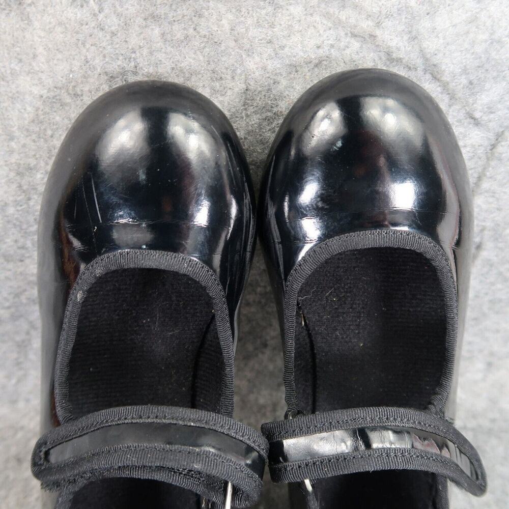 Tap Shoes Girls 12.5 Mary Jane Dance Black Patent Adjustable Strap Classic Kids - Picture 10 of 15